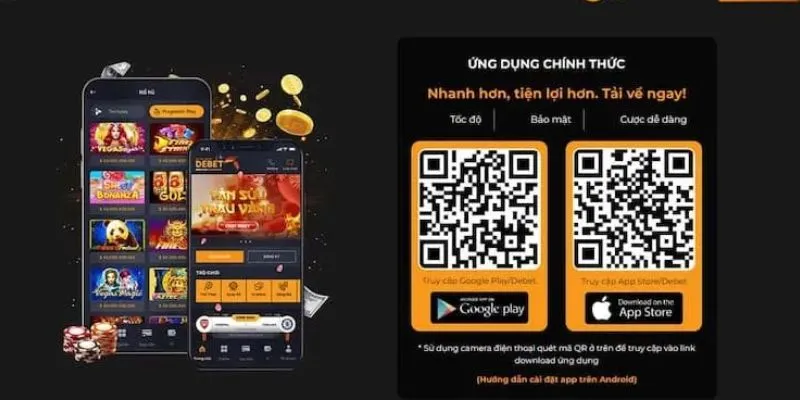 hướng dẫn tải app debet